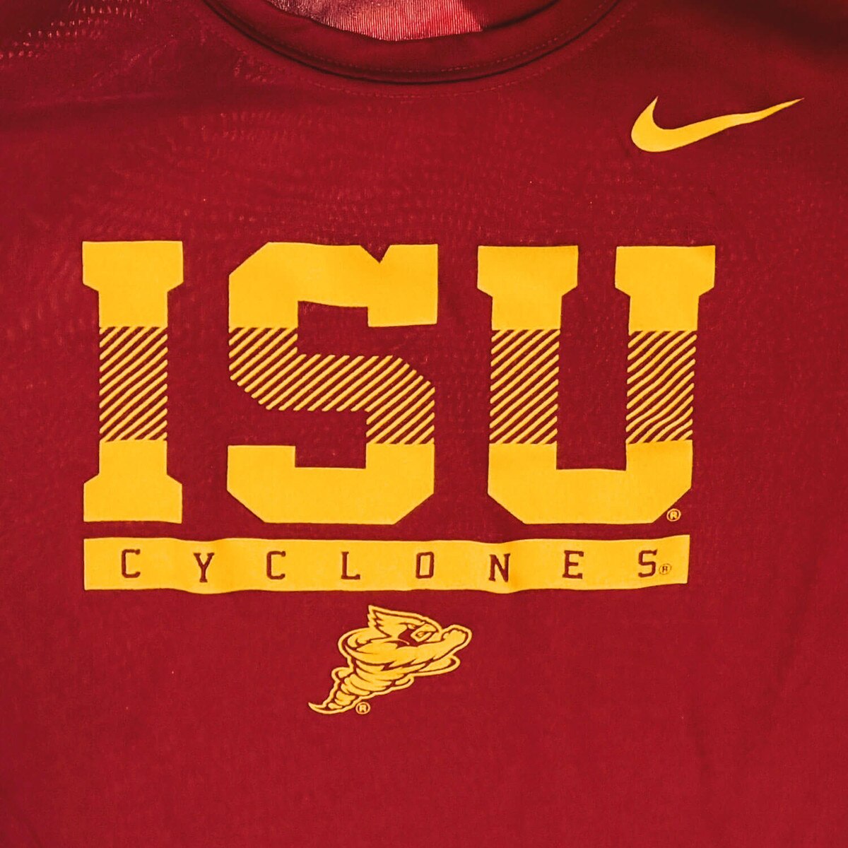 Nike Youth Punching Cy Cardinal Short Sleeve T-Shirt design close up